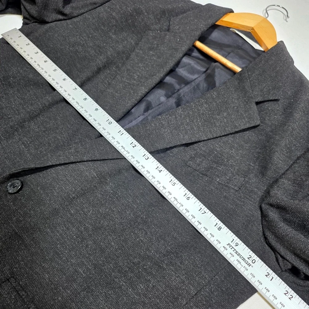 Perry Ellis Blazer Mens M/40 Charcoal Grey Wool Blend 2-Button Sport Coat Jacket